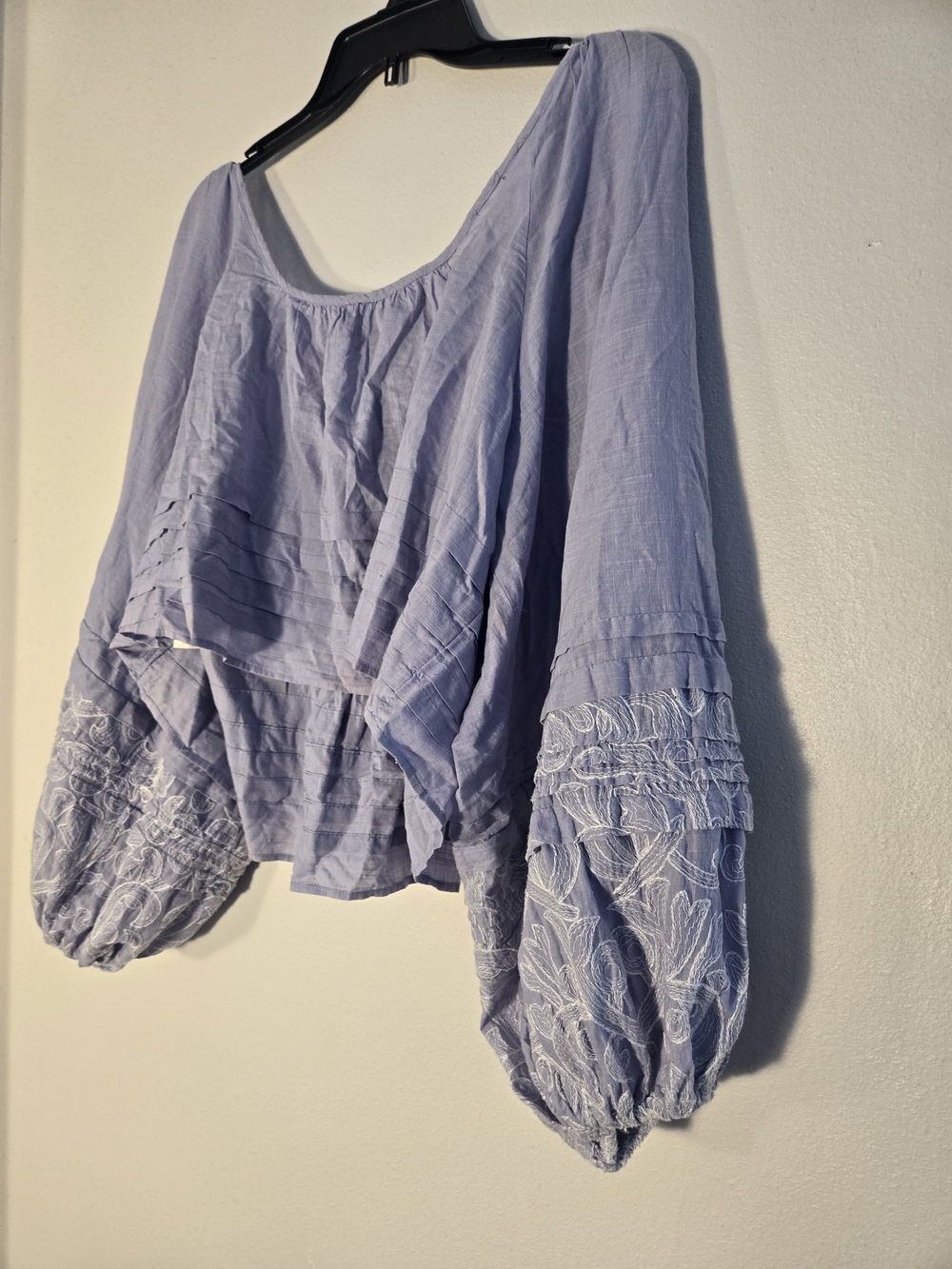 Anthropologie Lavender Embroidered Peasant Blouse - Picture 6 of 6